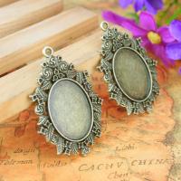 Tibetan Style Pendant Cabochon Setting, plated, antique bronze color, 25x18mm, Sold By PC