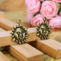 Tibetan Style Pendants, Sun, plated, antique bronze color, 19mm, Sold By PC