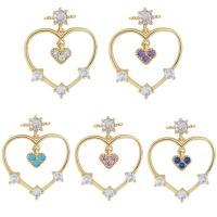 Zinc Alloy Heart Pendants plated micro pave cubic zirconia Sold By PC