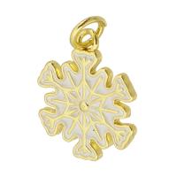 Brass Jewelry Pendants Snowflake gold color plated fashion jewelry & DIY & enamel golden Approx 3mm Sold By Lot