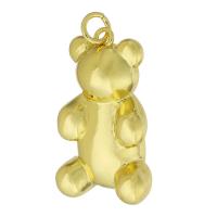 Bijoux pendentifs en laiton, ours, Placage de couleur d'or, bijoux de mode & DIY, doré, 16x27x7.50mm, Trou:Environ 3mm, 10PC/lot, Vendu par lot