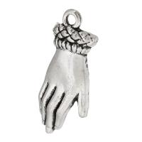 Tibetan Style Pendants, Hand, antique silver color plated, Unisex, silver color, nickel, lead & cadmium free, 10x26x4mm, Hole:Approx 2mm, Sold By KG