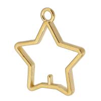 Zink Alloy Star Pendant, guldfärg pläterade, DIY & ihålig, gyllene, nickel, bly och kadmium gratis, 22x24x2mm, Hål:Ca 2.5mm, Säljs av KG