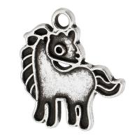 Tibetan Style Animal Pendants, Horse, antique silver color plated, Unisex, silver color, nickel, lead & cadmium free, 19x21x1mm, Hole:Approx 2mm, Sold By KG