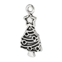 Tibetan Style Christmas Pendants, Christmas Tree, antique silver color plated, Unisex, silver color, nickel, lead & cadmium free, 10.50x23.50x1.50mm, Hole:Approx 2mm, Sold By KG