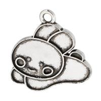 Tibetan Style Animal Pendants, Rabbit, antique silver color plated, Unisex, silver color, nickel, lead & cadmium free, 21.50x20x1mm, Hole:Approx 2mm, Sold By KG