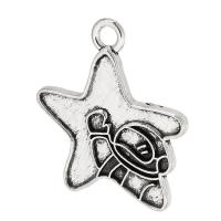 Tibetan Style Star Pendant, antique silver color plated, Unisex, silver color, nickel, lead & cadmium free, 20x24x2mm, Hole:Approx 2mm, Sold By KG