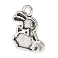 Tibetan Style Animal Pendants, Rabbit, antique silver color plated, Unisex, silver color, nickel, lead & cadmium free, 13x17.50x1mm, Hole:Approx 2mm, Sold By KG