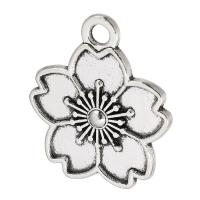 Tibetan Style Flower Pendants, antique silver color plated, Unisex, silver color, nickel, lead & cadmium free, 17.50x21x1mm, Hole:Approx 2mm, Sold By KG