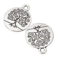 Tibetan Style Pendants, Flat Round, antique silver color plated, Unisex, silver color, nickel, lead & cadmium free, 15x18x2mm, Hole:Approx 2mm, Sold By KG