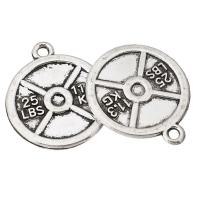 Zinc Alloy Pendants Flat Round antique silver color plated Unisex silver color nickel lead & cadmium free Approx 2mm Sold By KG