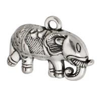Tibetan Style Animal Pendants, Elephant, antique silver color plated, Unisex, silver color, nickel, lead & cadmium free, 28x19x5mm, Hole:Approx 2.5mm, Sold By KG