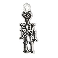 Tibetan Style Pendants, Skeleton, antique silver color plated, Unisex, silver color, nickel, lead & cadmium free, 10x26x1mm, Hole:Approx 2mm, Sold By KG