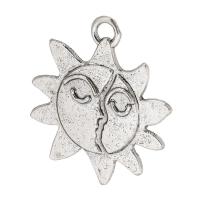 Tibetan Style Pendants, Sun, antique silver color plated, Unisex, silver color, nickel, lead & cadmium free, 21x23x2mm, Hole:Approx 2.5mm, Sold By KG