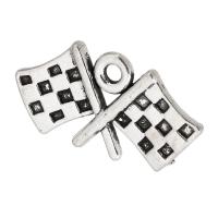 Zinc Alloy Pendants Flag antique silver color plated Unisex silver color nickel lead & cadmium free Approx 2mm Sold By KG