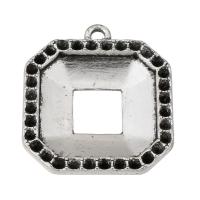 Tibetan Style Pendant Cabochon Setting, Square, antique silver color plated, DIY & hollow, silver color, nickel, lead & cadmium free, 24x27x3mm, Hole:Approx 2mm, Sold By KG