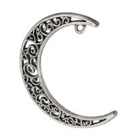Tibetan Style Moon Pendants, antique silver color plated, Unisex & hollow, silver color, nickel, lead & cadmium free, 31x38x3mm, Hole:Approx 2mm, Sold By KG
