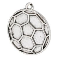 Tibetan Style Pendants, Football, antique silver color plated, Unisex, silver color, nickel, lead & cadmium free, 25x28x1mm, Hole:Approx 2mm, Sold By KG