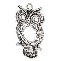 Zinc Alloy Animal Pendants Owl antique silver color plated DIY silver color nickel lead & cadmium free Approx 4mm Sold By KG