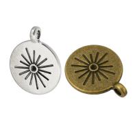 Tibetan Style Pendants, Flat Round, plated, Unisex, more colors for choice, nickel, lead & cadmium free, 19x23.50x2mm, Hole:Approx 3mm, Approx 250PCs/Bag, Sold By Bag