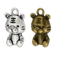 Tibetan Style Animal Pendants, Tiger, plated, Unisex, more colors for choice, nickel, lead & cadmium free, 10x17.50x5mm, Hole:Approx 2mm, Approx 500PCs/Bag, Sold By Bag