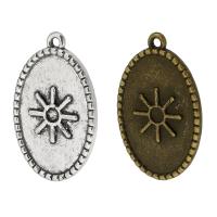 Tibetan Style Pendants, Oval, plated, Unisex, more colors for choice, nickel, lead & cadmium free, 14x22x1mm, Hole:Approx 1mm, Approx 500PCs/Bag, Sold By Bag