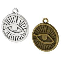 Tibetan Style Pendants, Flat Round, plated, Unisex, more colors for choice, nickel, lead & cadmium free, 19x22x2mm, Hole:Approx 2mm, Approx 300PCs/Bag, Sold By Bag