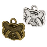 Tibetan Style Animal Pendants, Tiger, plated, Unisex, more colors for choice, nickel, lead & cadmium free, 17x16x1mm, Hole:Approx 2.5mm, Approx 500PCs/Bag, Sold By Bag