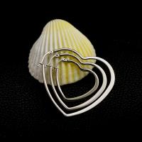 Stainless Steel Hoop Earring 304 Stainless Steel Heart polished fashion jewelry & DIY & Unisex original color Sold By Pair