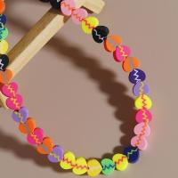 Polymer Ton Perlen , Herz, DIY, gemischte Farben, 10x4mm, verkauft per ca. 15.75 ZollInch Strang