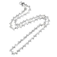 Corrente de colar, Aço inoxidável 304, joias de moda & para mulher, cor original, 5x12mm, comprimento Aprox 19 inchaltura, vendido por PC
