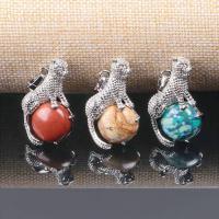 Zinc Alloy Pendant with Gemstone Leopard & for woman nickel lead & cadmium free Sold By PC