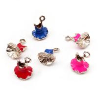 Zinc Alloy Enamel Pendants Skirt gold color plated DIY nickel lead & cadmium free Sold By PC