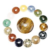 Biżuteria wisiorki kamienie, Kamień naturalny, Płaskie koło, obyty, DIY & do wyboru różne materiały, dostępnych więcej kolorów, bez zawartości niklu, ołowiu i kadmu, 30x5mm, otwór:około 7mm, sprzedane przez PC