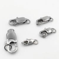 Stainless Steel Lobster Claw Cord Clasp 316L Stainless Steel silver color plated DIY silver color Sold By PC