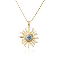 Collier Evil Eye bijoux, laiton, avec plastique, Placage de couleur d'or, pour femme, plus de couleurs à choisir, 35x43mm, Longueur:Environ 17.7 pouce, Vendu par PC