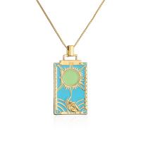 Brass Necklace Square gold color plated & for woman & enamel Length Approx 17.7 Inch Sold By PC