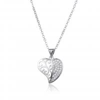 Cubic Zircon Micro Pave Brass Necklace Heart plated micro pave cubic zirconia & for woman & hollow Sold By PC