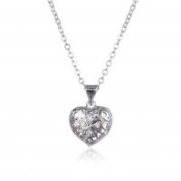 Cubic Zircon Micro Pave Brass Necklace Heart plated micro pave cubic zirconia & for woman & hollow Sold By PC