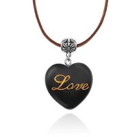 Gemstone Necklace Heart polished fashion jewelry & Unisex & with letter pattern Sold Per 50 cm Strand
