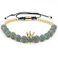 Tibetan Style Bracelet, with Polyester Cord, for woman & with rhinestone, more colors for choice, Length:18.5-19.5 cm, Sold By PC