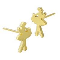 Brass Stud Earring Girl gold color plated fashion jewelry & DIY golden Sold By Lot