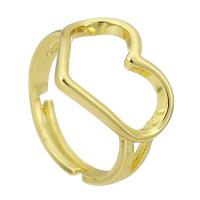 Латунь Открыть палец кольцо, плакирован золотом, ювелирные изделия моды & DIY, Золотой, 3mm, размер:6, 10ПК/Лот, продается Лот