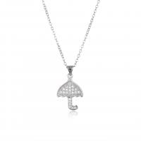 Cubic Zircon Micro Pave Brass Necklace Umbrella plated micro pave cubic zirconia & for woman Sold By PC