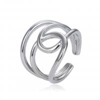 Brass Cuff Finger Ring plated Adjustable & Unisex & hollow 19mm Sold By PC