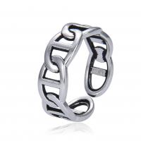Brass Cuff Finger Ring, platinum color plated, Adjustable & for woman & hollow, silver color, Sold By PC