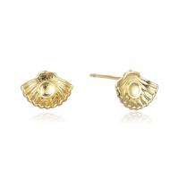Brass Stud Earring Shell plated for woman Sold By Pair
