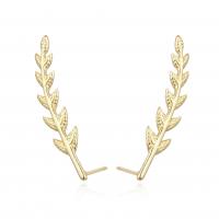Brass Stud Earring Branch plated for woman 28mm Sold By Pair