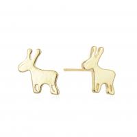 Brass Stud Earring Deer plated for woman Sold By Pair