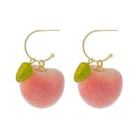 Tibetan Style Drop Earrings, with Plush, Fruit, gold color plated, Korean style & different styles for choice & for woman, Sold By Pair